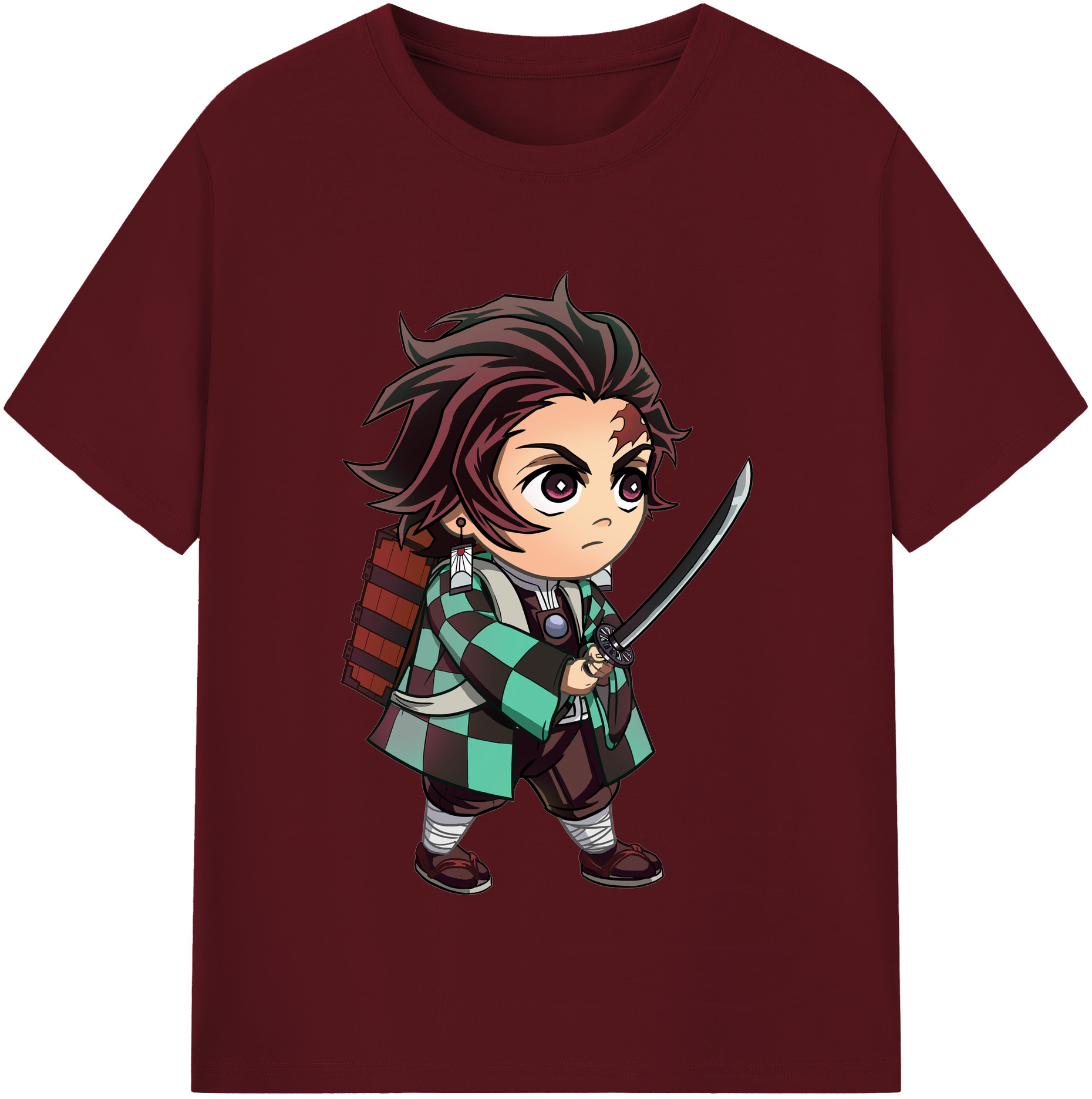 （画像用） 鬼滅の刃 竈門 炭治郎／かまど たんじろう Kamado Tanjirou 綿100％半袖Tシャツ（フロントプリント）